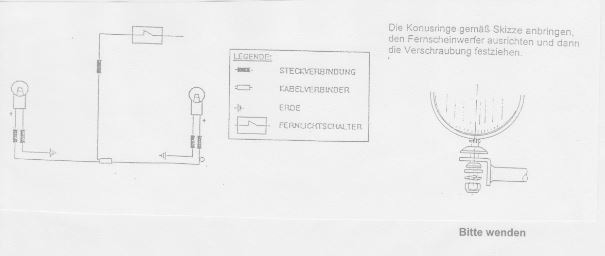 Twinlight Zusatzscheinwerferset (Fernlicht) inkl. Halter und Kabel chrom für Yamaha XV 1600 Wild Star mit Originalscheibe (1994-2004)