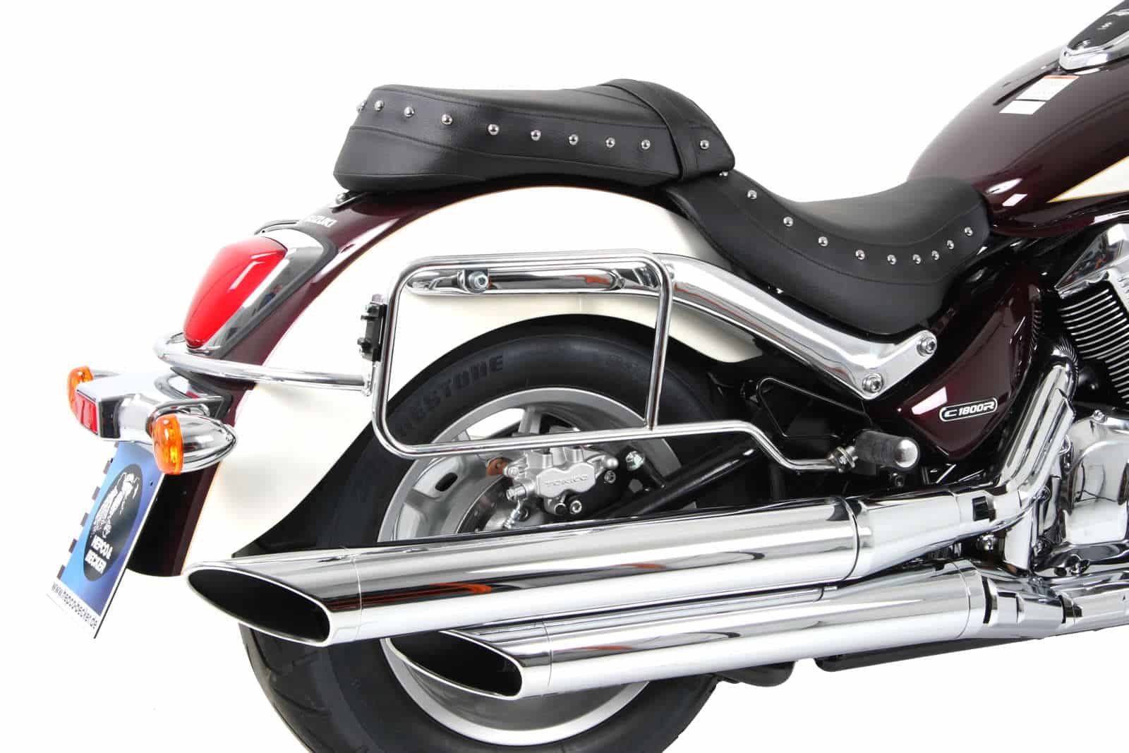 Rohr-Ledertaschenhalter chrom für Suzuki C 1800 (VL) R (2011-2013)