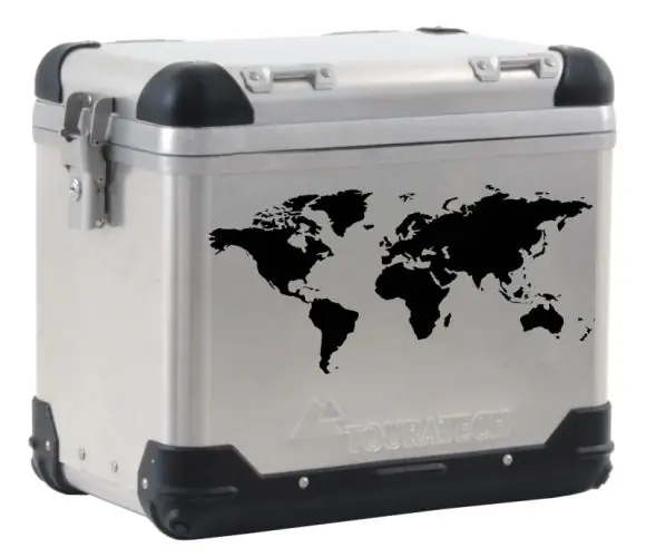 Autocollant de valise Touratech ZEGA PRO / Pro2 / Mundo carte du monde noir 1 pièce Autocollant de valise Touratech ZEGA PRO / Pro2 / Mundo carte du monde noir 1 pièce