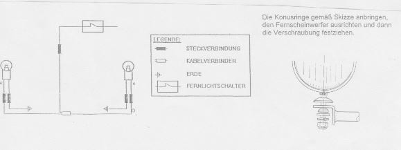 Twinlight Zusatzscheinwerferset (Fernlicht) inkl. Halter und Kabel chrom für Suzuki VL 125/250 Intruder (1999-2007)