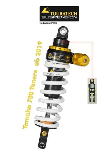 Touratech Suspension Shock Absorber for Yamaha 700 Tenere from 2019 Type Explore HP/PDS