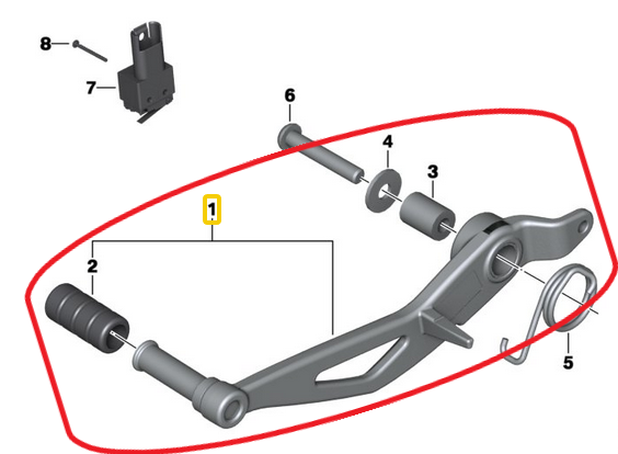 BMW R1200R R nineT palanca de freno pedal de freno NUEVO