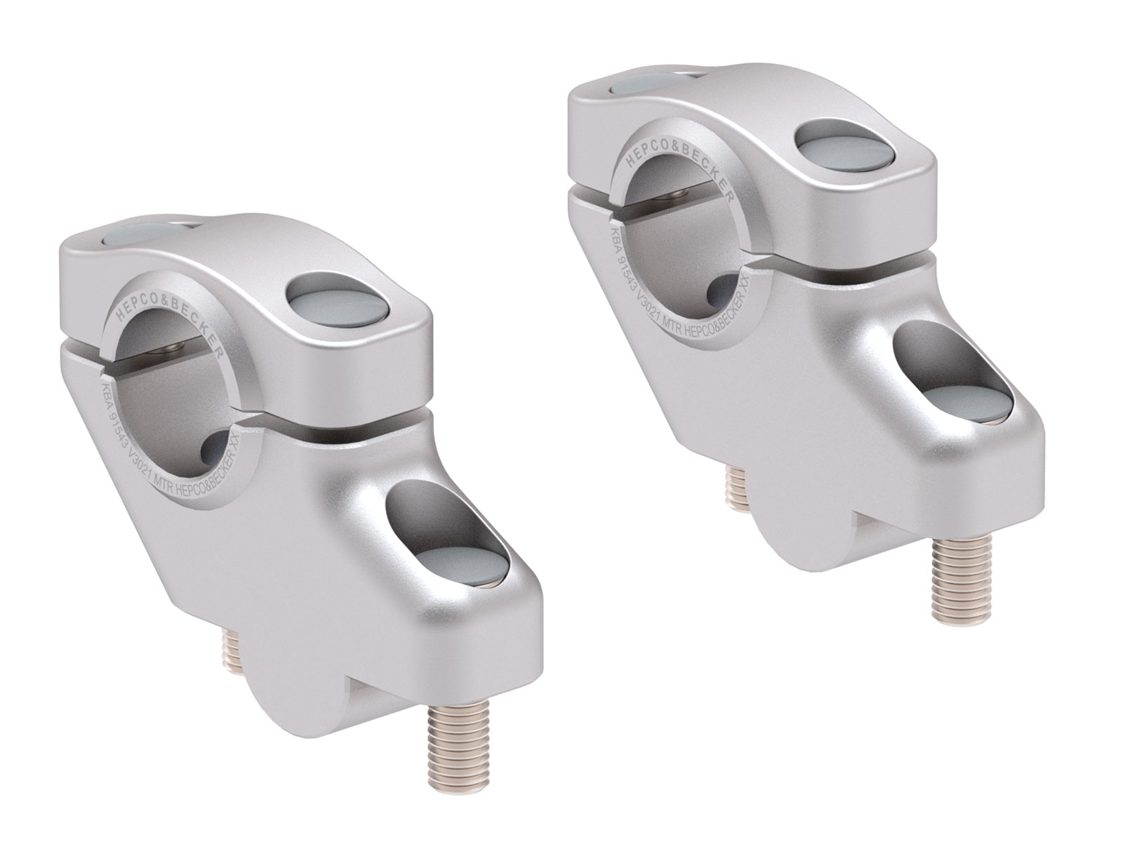 Lenkererhöhung mit Versatz für Honda CB 1000 R (2008-2010), 30mm hoch, 21mm zurück - Silber