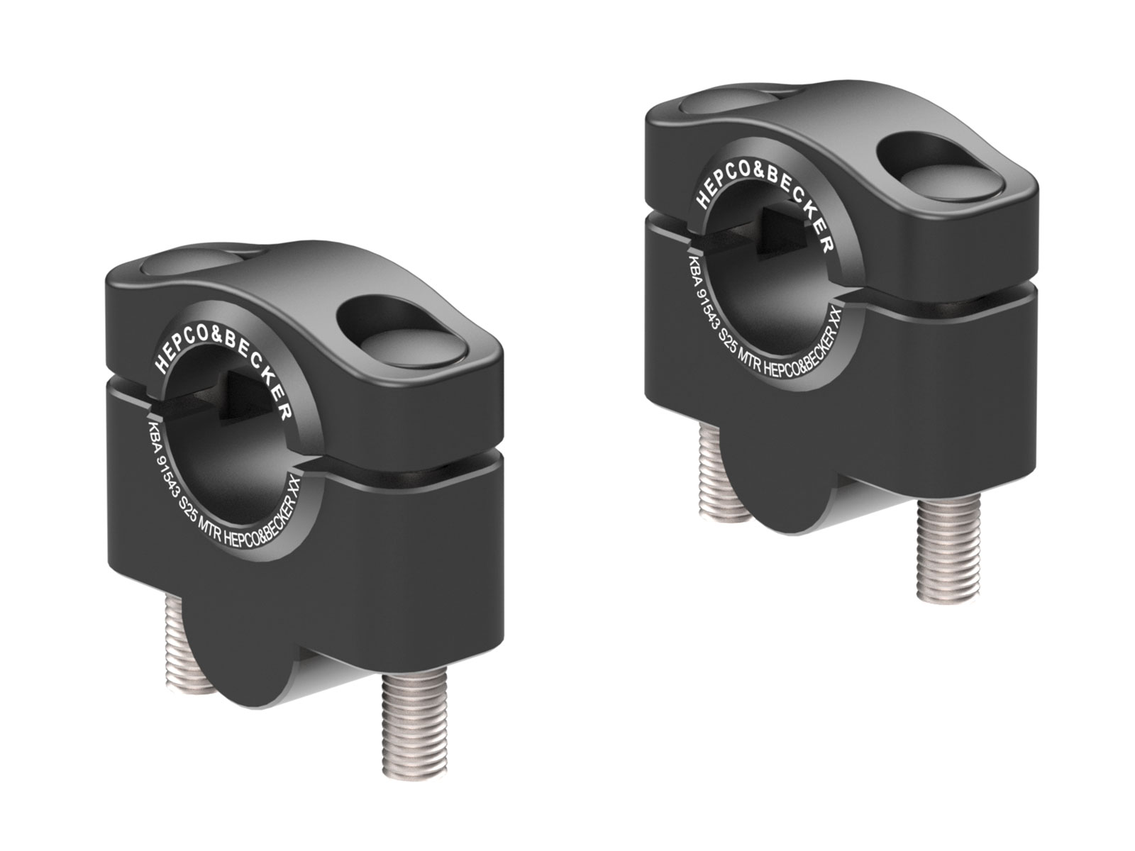 Lenkererhöhung für Kawasaki W 800 (2011-2016), 25mm hoch - Schwarz