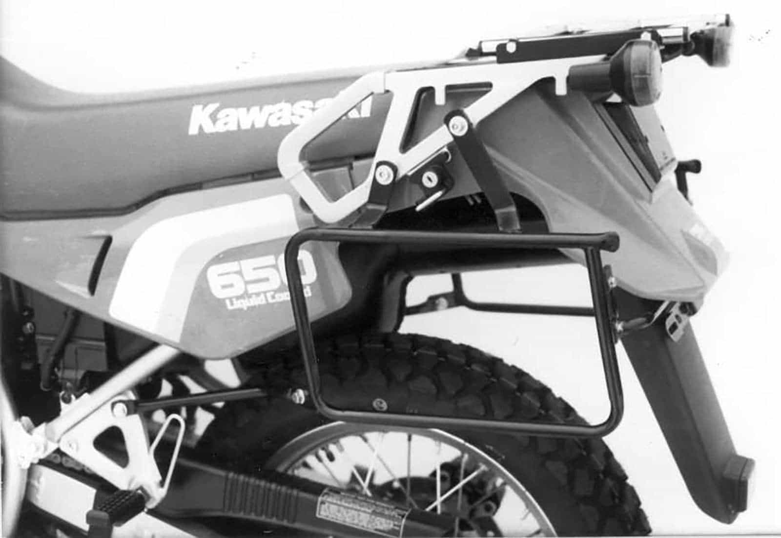 Seitenkofferträger festverschraubt schwarz für Kawasaki KLR 650 (1987-1992)