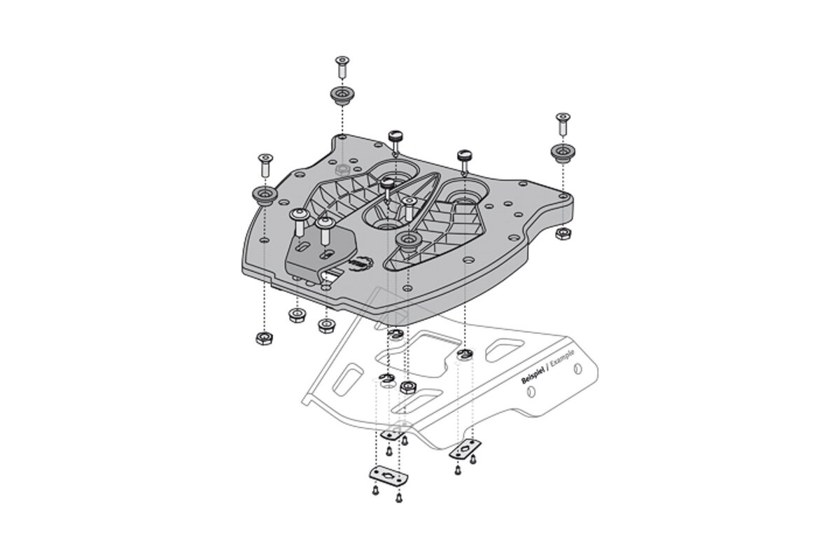 Adapterplatte für ALU-RACK Gepäckträger Für TRAX Topcase. Schwarz. Adapterplatte für ALU-RACK Gepäckträger Für TRAX Topcase. Schwarz.